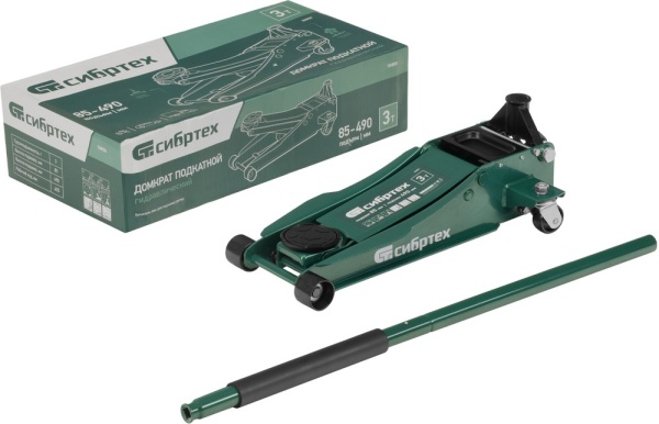 Домкрат подкатной Сибртех 3т (85-490мм) 50850