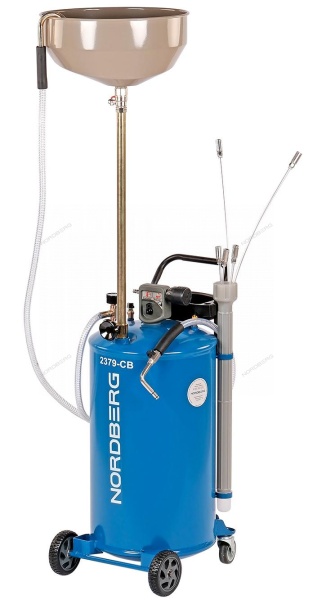 Установка для сбора масла пневматическая, 65 л,синяя