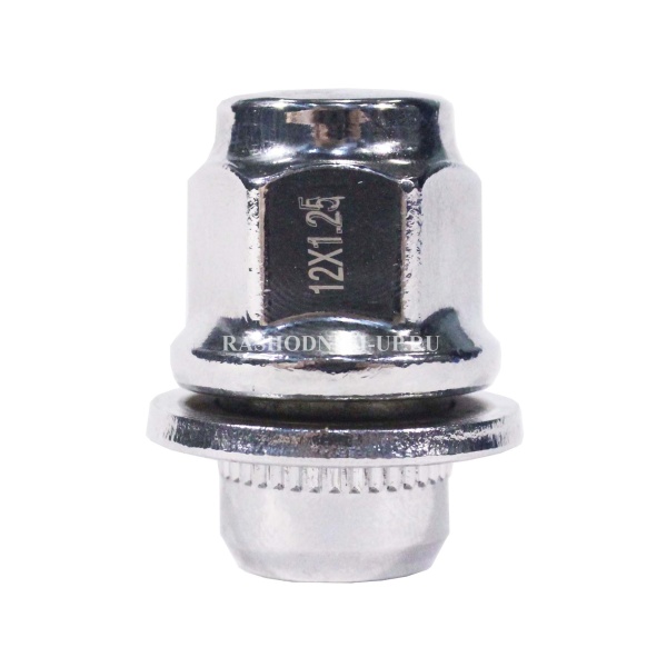 DTO.01Cr.12х1,25 Гайка М12х1,25 пресс-шайба,H37,5мм,закр,ключ 21мм,хром.