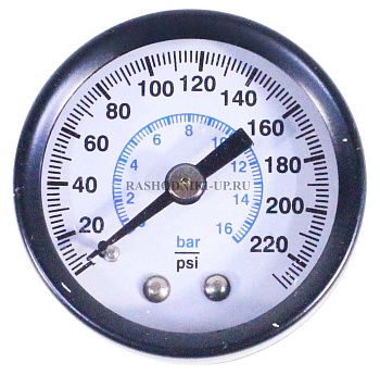 Манометр  1/8" SV 8054 (задний вход)